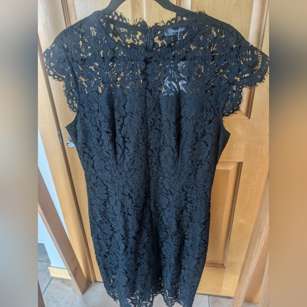 Nwt Black Lace Midi Dress